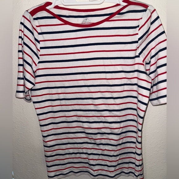 St. John's Bay Women’s striped classic Boat neck 3/4 sleeve set or 2 shirts - Picture 9 of 12